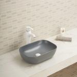 Modern Glossy White Porcelain Top Mount Bathroom Sink