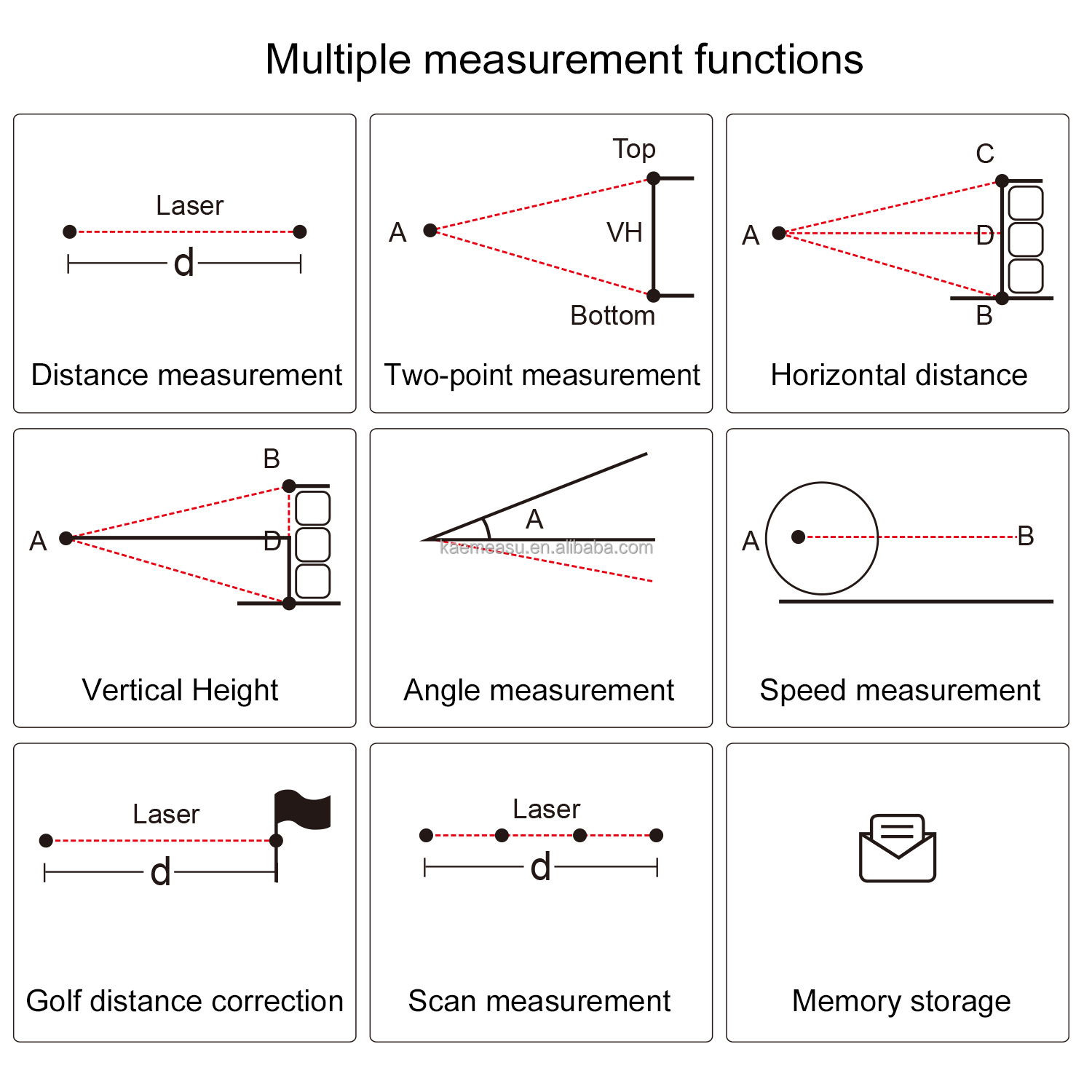 650Yd Golf Laser Range Finder Measuring Tools Laser Distance Meter Binoculars Golf Rangefinder Telescope