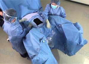 Quality Blue Surgical Laparoscopy Drape , Sterile Disposable Patient Drapes With ETO wholesale