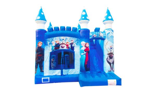 Cheap Inflatable Snow Ice Princess  Bounce House With Slide For Childrens for sale