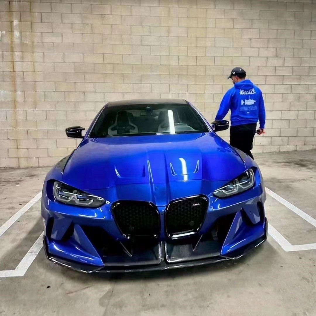 4 Coupe Bmw M3 Body Kit Blue Replace Front GEEX Style Front Bumper Fenders
