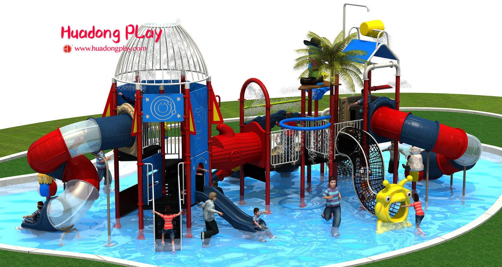 Muti - Functional Children's Plastic Outdoor Play Equipment 35CBM Giant Size Environmental Sets