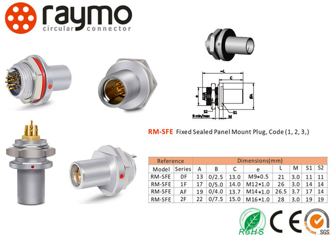 3 Pin 5 Pin 6 Pin Circular Power Connector , Waterproof Power Connector High Precision