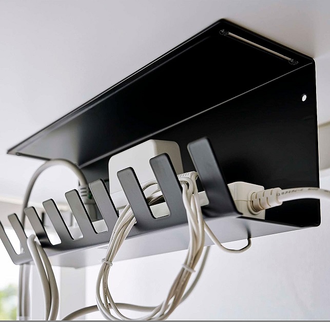 Anti-Rust Under Desk Cable Wire Slot Organizer for Power Strip Management and Storage