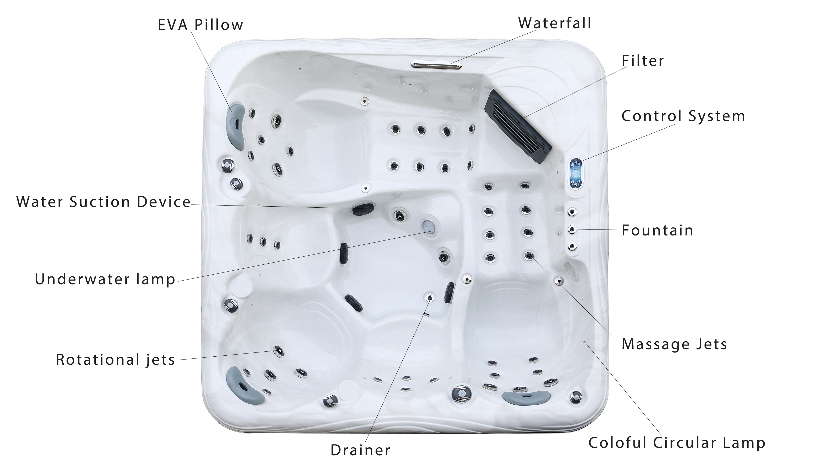 Villa 5 Person Hot Tub Whirlpool Massage For Jacuzzi Outdoor Spa Hot Tub