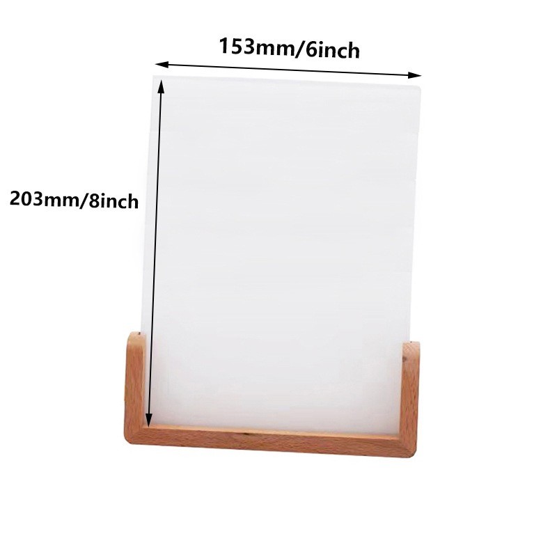 U Shaped Wooden Base Sublimation Acrylic Photo Frame LED For Sublimation Coating