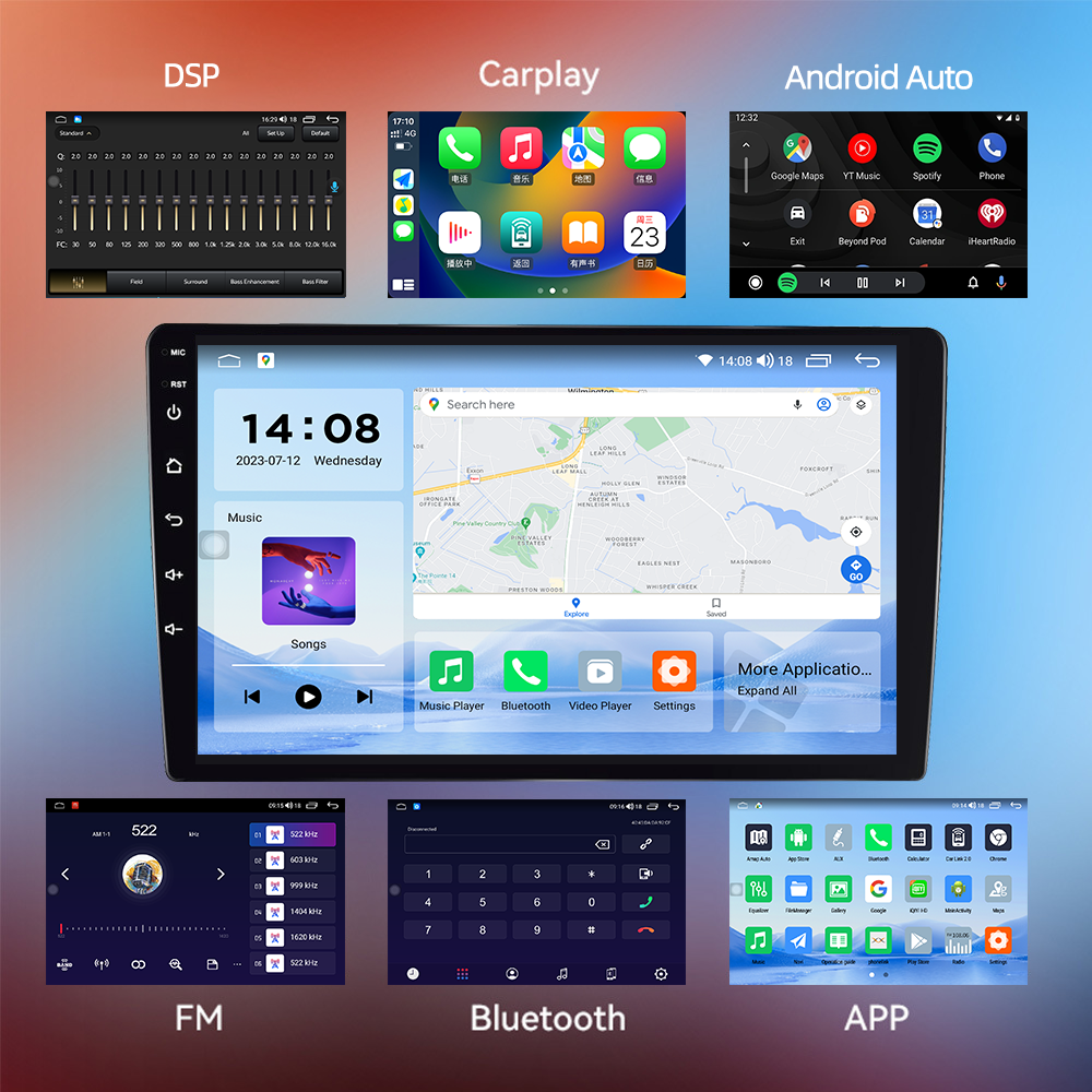 Custom Boot Logo Support 2Din Android 13" Car Multimedia Player for Universal Car Fitment