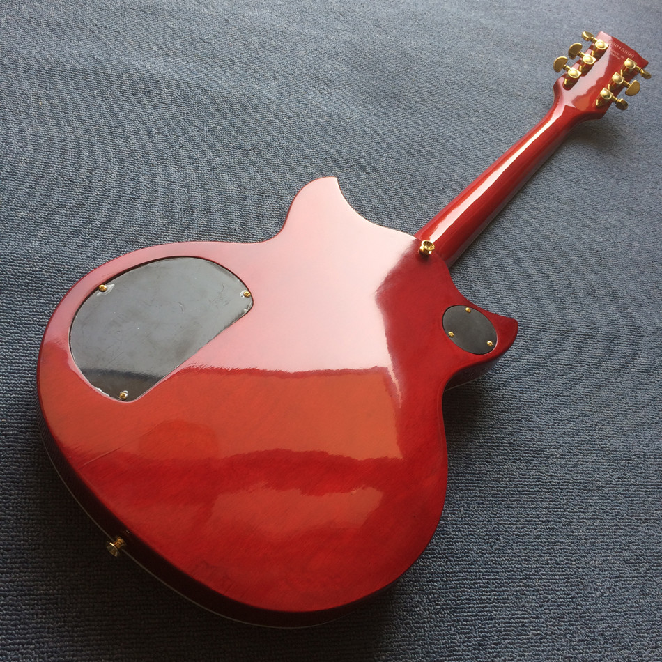 Custom Grand Solid Mahogany Body Electric Guitar in Cherryburst and with Gold Hardware