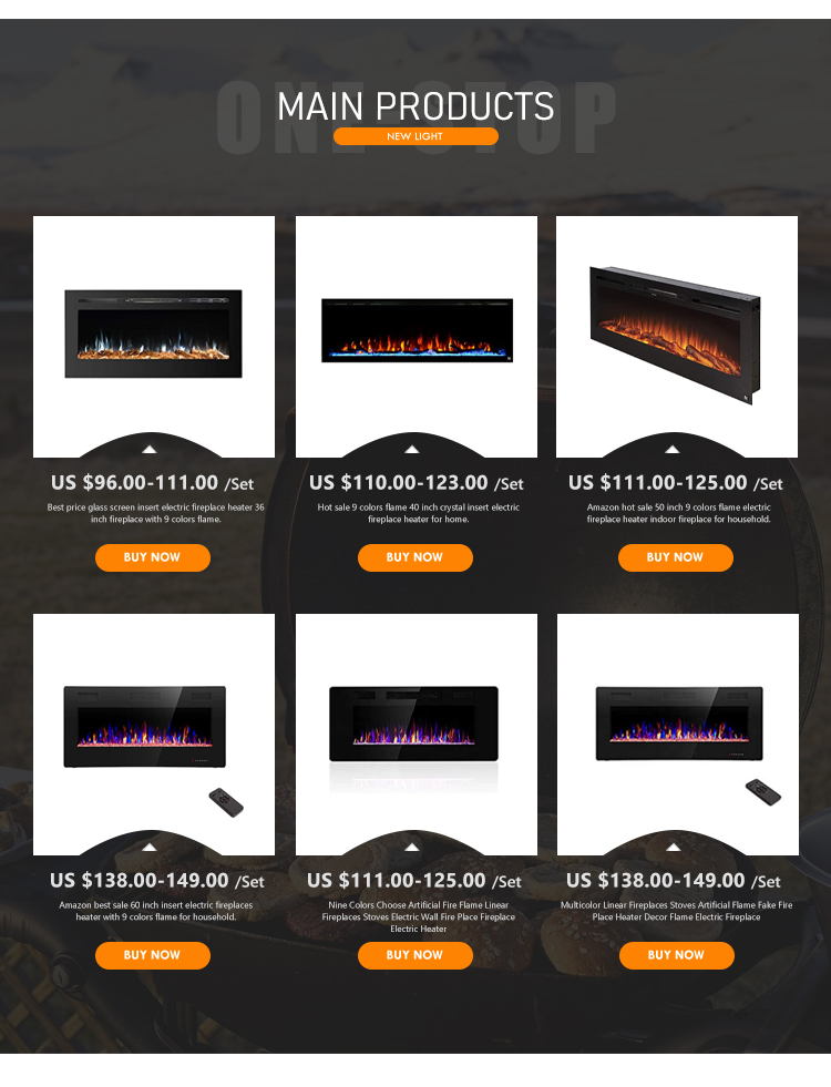 Linear Electric Fireplace Tisch Kamin with Self-Checking Function and 120V Voltage