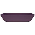 Rectangular Vessel Bathroom Sink Acid Matt Purple Glass Countertop