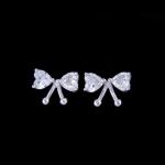 Luxurious Extravagant big hoop earrings With Zircon Stone / Silver Wedding