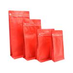 Flat Bottom Red 250g Stand Up Zipper Bag