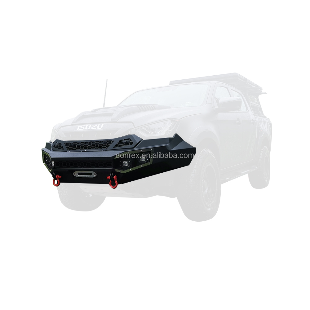 Install Original Car Hole Off Road Steel Heavy Duty Winch Bumper Guard for ISUZU Dmax