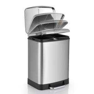 Quality SS Rectangular 503mm Height Silver Rubbish Bin wholesale
