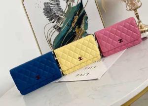 Quality Inclined Shoulder Cowhide 19cm Luxury Brand Wallet With Chain wholesale