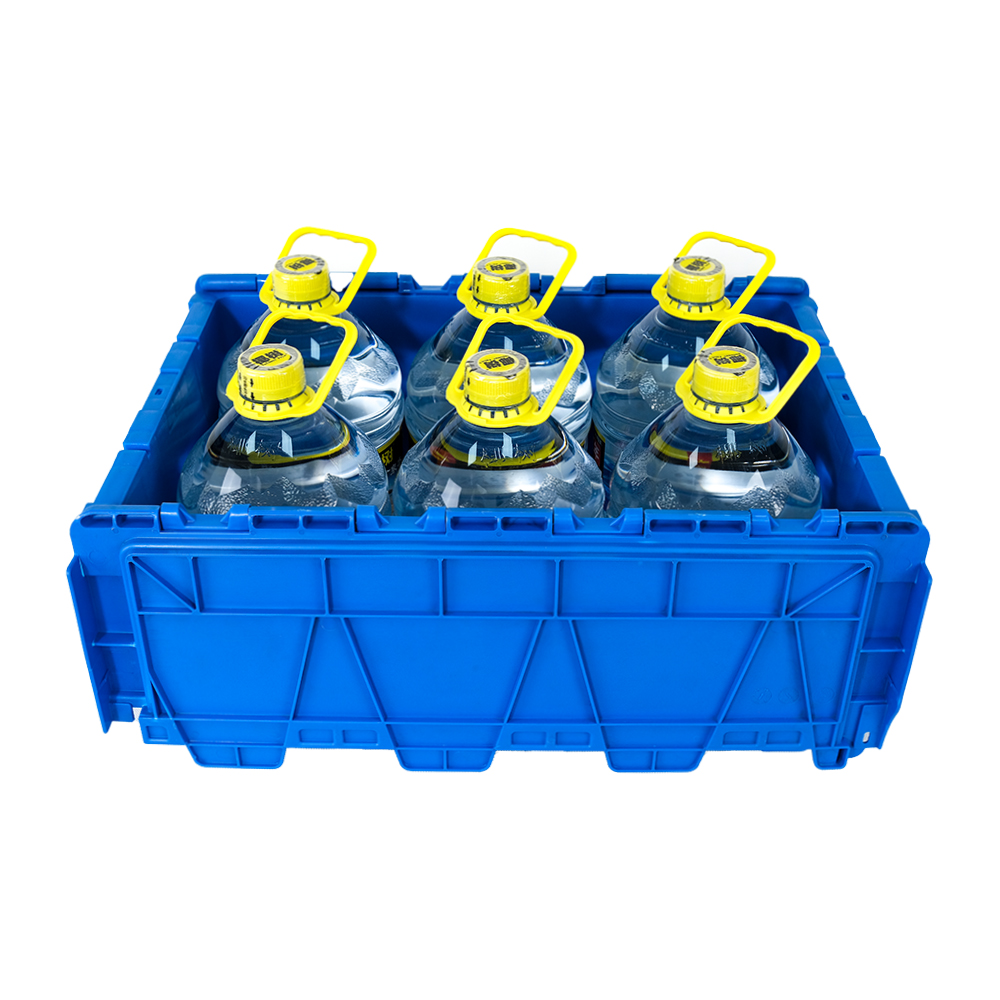 Attached Lid Crate Tote Plastic Moving Crate Transport Solid Box OEM ODM Acceptable