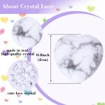 White Turquoise Heart Shaped Healing Stones 0.8 Inch For Jewelry Making