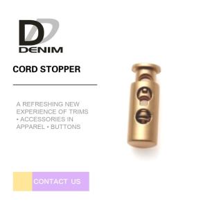 Quality Fancy Gold Down Jacket Buttons Bungee Cord Stopper Good Wear Resistance wholesale