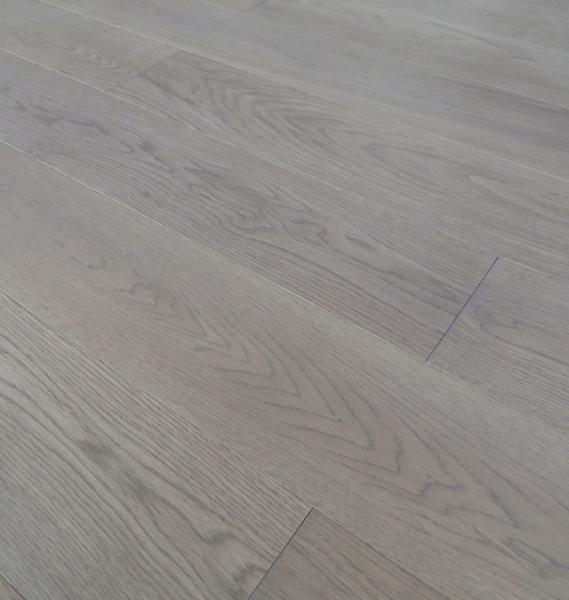 Premium AB grade Russian Oak engineered flooring with light grey stain, color