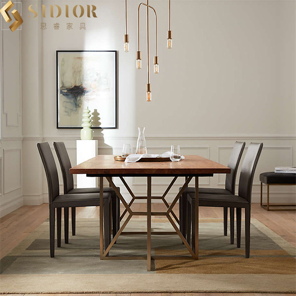 Italian Style Rectangular Marble Dining Table 2.4m Stainless Steel Base