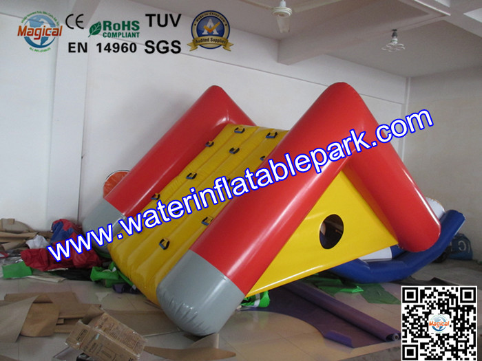 Kids Play Water Park Toy Inflatable Floating Climbing Slide For Water Pool