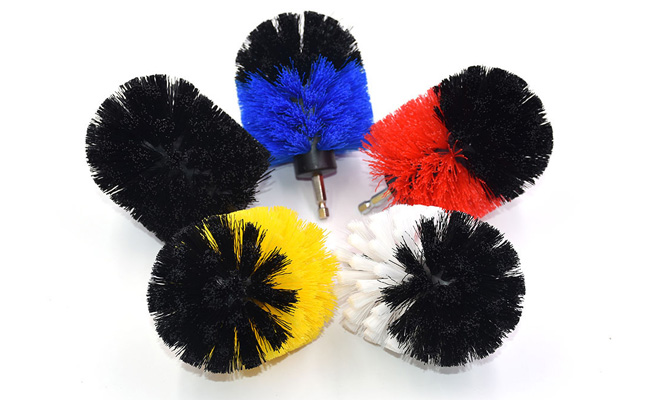 Durable Soft Bristle Drill Brush For Tile Cleaning , Stiffness Drill Bit Brush