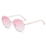 Female Round Metal Sunglasses Anti UV Lightweight Durable Longevity