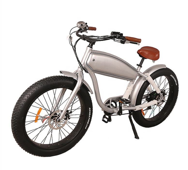 26 Inch Fat Tire Beach Cruiser Ebike 7 Speed Electric City Bike 48V 500W 750W 1000W Retro Electric Bike For Adults