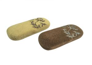Quality Slim Plush Embroidery Hard Durable Optical Glasses Case Reading Eyeglasses Box wholesale