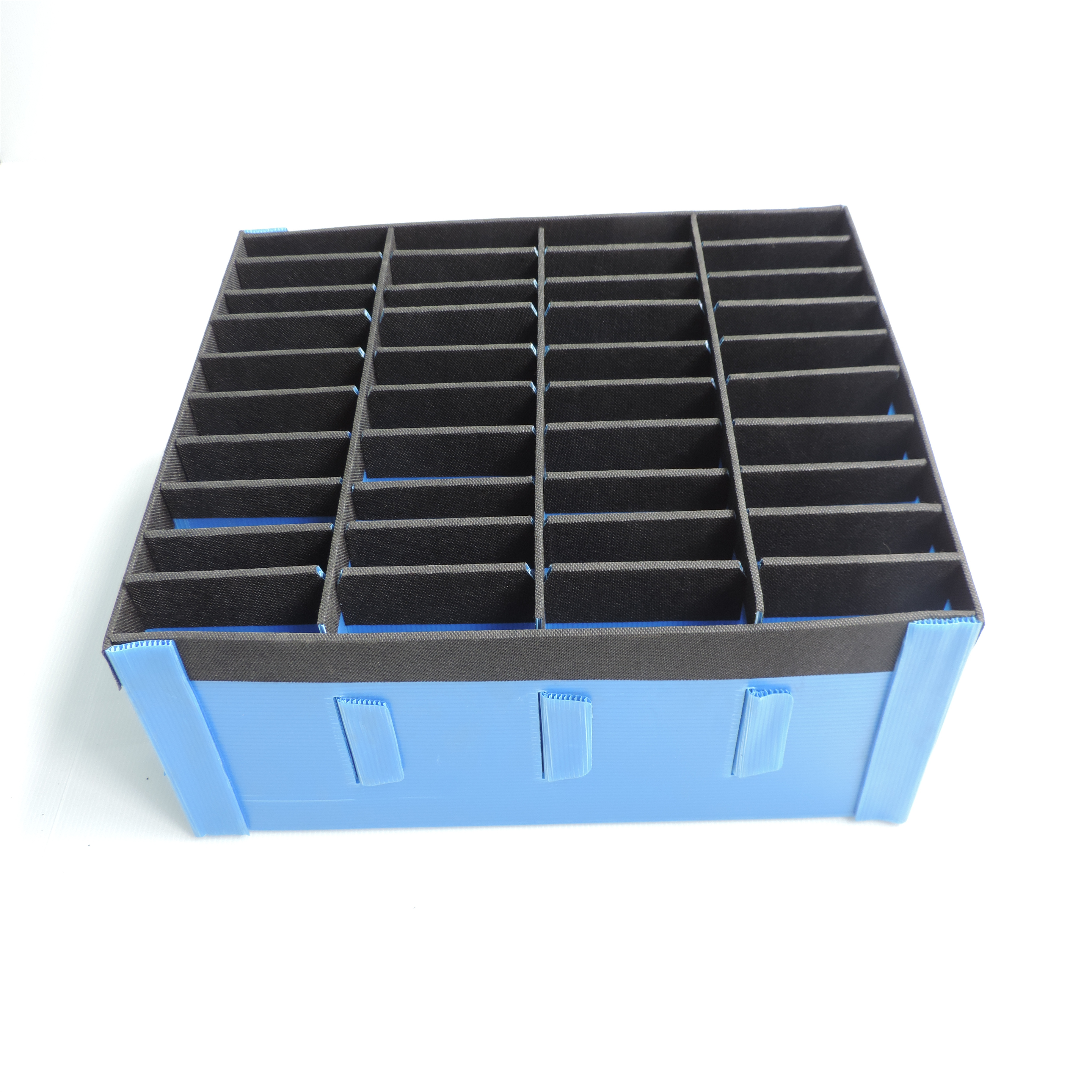 Blue Corrugated Plastic Compartments For Spare Parts Turn Over