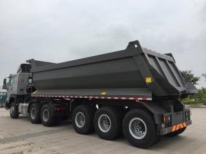 Quality Mechanical Suspension Heavy Duty Semi Trailers , U Shape 40 T Load Capacity Rear Dump Tipper Semi Trailer wholesale