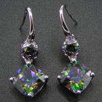 Wholesale 925 Sterling Silver Trillion Cut Mystic Topaz Tennnis Bracelet