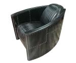 Aviator Stealth Pilot Black Aluminium And Black Leather Chair