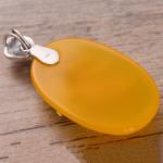 Women Fashion Three Leaves 925 Sterling Silver Synthetic Yellow Chalcedony