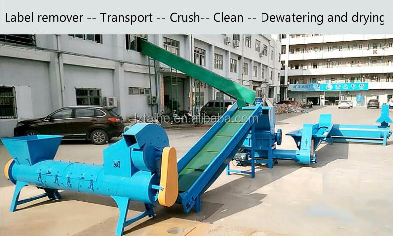 100kg/H Production Capacity PET Plastic Bottle Delabelling Crushing And Washing Line