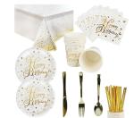 Gold Dots Paper Disposable Party Supplies Paper Cups Plates Tablewares Supplies