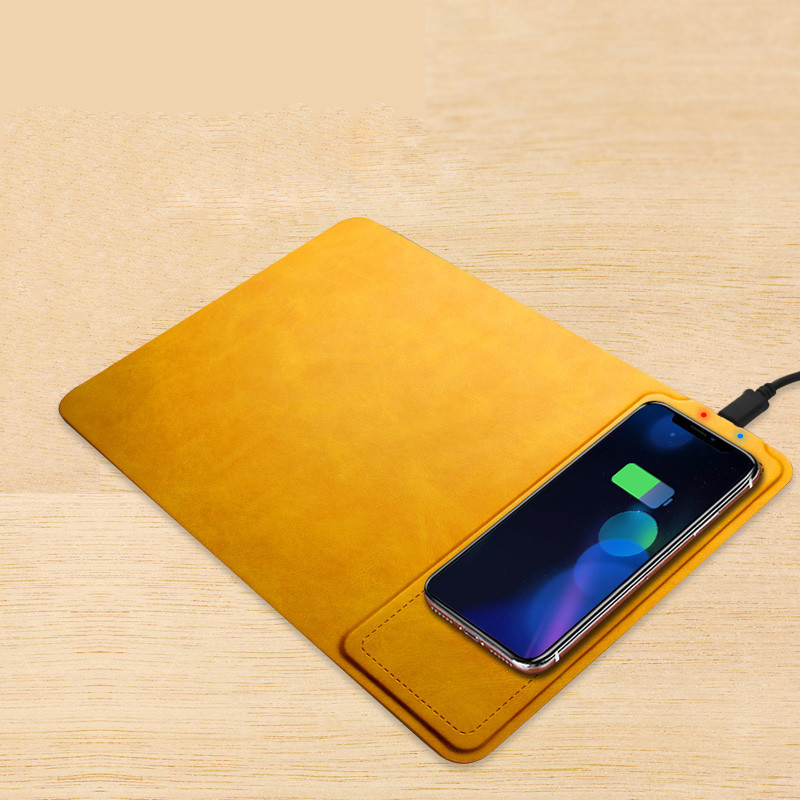 MOUSE PAD WIRELESS CHARGER 10w universal compatible Leather fast qi wireless charging charger mouse pad for Apple iPhone