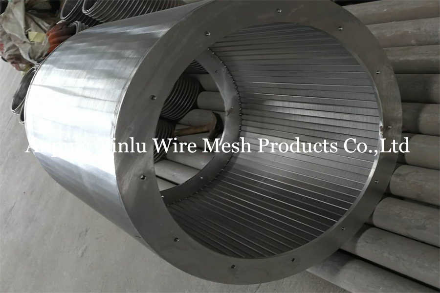 OD 620mm Rotating Drum Screen / Wedge Wire Sieve Filters SS 304 2mm Slot