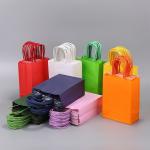 Reusable flat bottom paper bags christmas paper gift bags paper twist handle