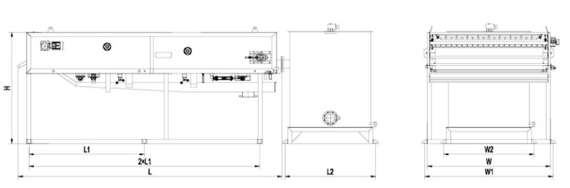 500mm Gravity Sludge Thickener , 5m3/h Gravity Belt Thickener