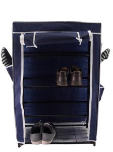 Quality 4 Tiers Non Woven Wardrobe , 10kg Fabric Shoe Wardrobe wholesale