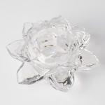 Clear Crystal Glass Lotus Flower Tealight Candle Holder Lead Free 5.6cm Height