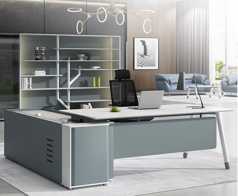 Modern Lshaped Executive Desk Wooden Office Table For CEO Manager in Customized Colors