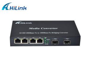 Quality Gigabit Ethernet Media Converter 2x 10 / 100 / 1000Base RJ45 Ports 4x SFP Ports DC 5V 2A wholesale