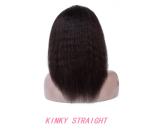 Ready to Ship Kinky Straight Raw Human Hair 5X5 Transparent Lace Front Wigs 12