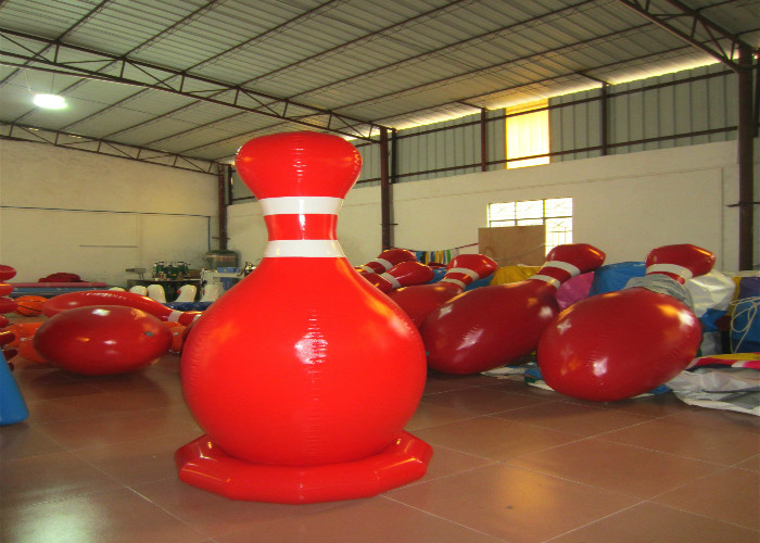Large Sealed Inflatable Water Games Giant Inflatable Bowling Set 2.2mh 0.65mm PVC