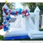 0.55mm PVC tarpaulin Inflatable Bounce House White Bouncy Castle For Wedding