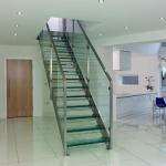 1000mm Width Straight Flight Staircase Stainless Steel Tread For Apartment