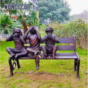 Quality Custom Life size bronze three wise monkeys statues for garden decoration wholesale