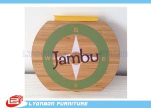 Quality OEM Circle Hangable Wood Engraving Logo Printing , Wooden Logo / Plaques wholesale